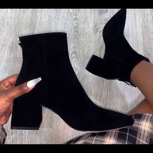 Fabian Black Faux Suede Boots